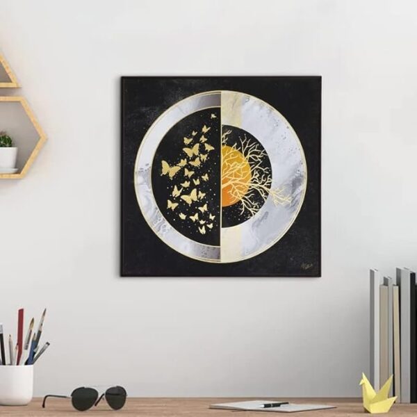 Golden Wall Art for Living Room Large