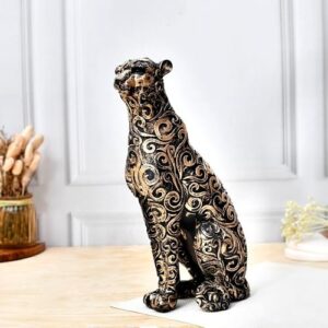 Panther in Sitting Position Animal Showpiece