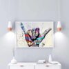 Abstract Canvas Art - Creative Graffiti Hands Digital Wall Art for Home & Office Decor - Image 2
