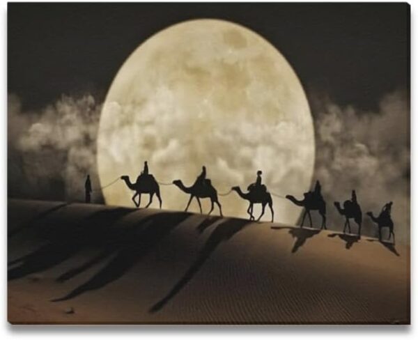 Desert Moon Night Canvas Wall Art