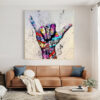 Abstract Canvas Art - Creative Graffiti Hands Digital Wall Art for Home & Office Decor - Image 7
