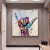 Abstract Canvas Art - Creative Graffiti Hands Digital Wall Art for Home & Office Decor - Image 6