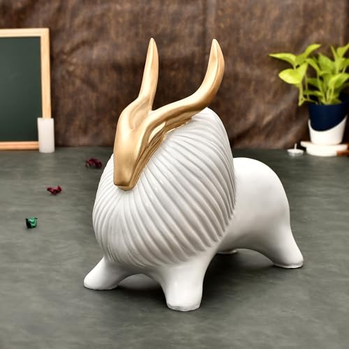 Unique White Yak Sculpture for Home Decor