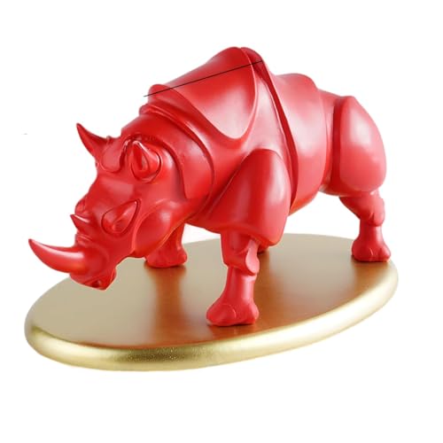 Exquisite Colorful Rhino Resin Ornament