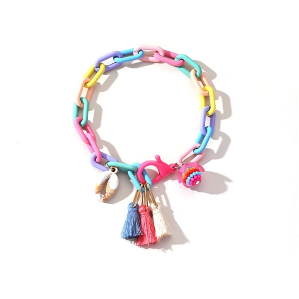 Handmade Bohemian Ankle Bracelet - Multicolor Tassel Shell Anklet for Women - Image 2