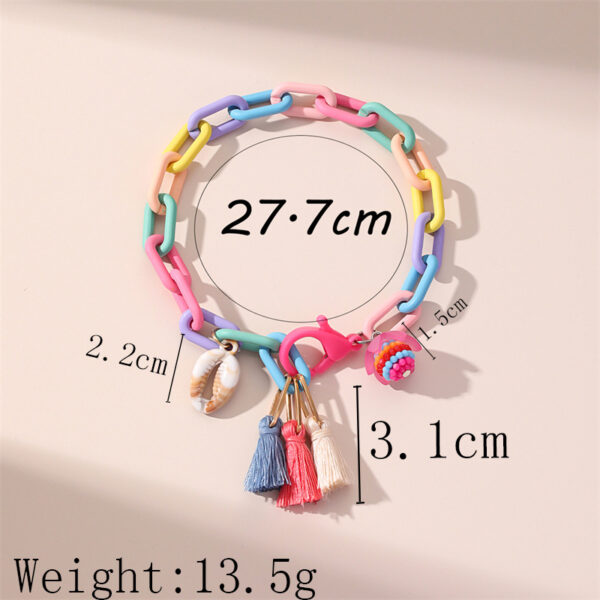 Handmade Bohemian Ankle Bracelet - Multicolor Tassel Shell Anklet for Women - Image 4