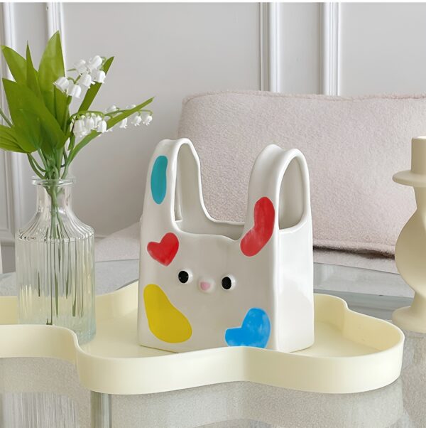 Ceramic Floral Vase – Creative Handbag Design for Modern Home Decor - Image 3