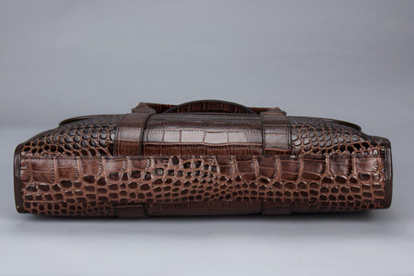 Elegant Crocodile Pattern Leather Briefcase – Genuine Cowhide - Image 3