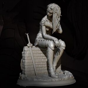 Female Knight Resin Sculpture