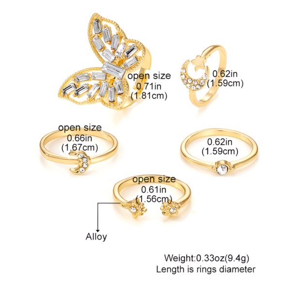 Adjustable Rings for Women – Vintage Gold Stackable Set - Image 5