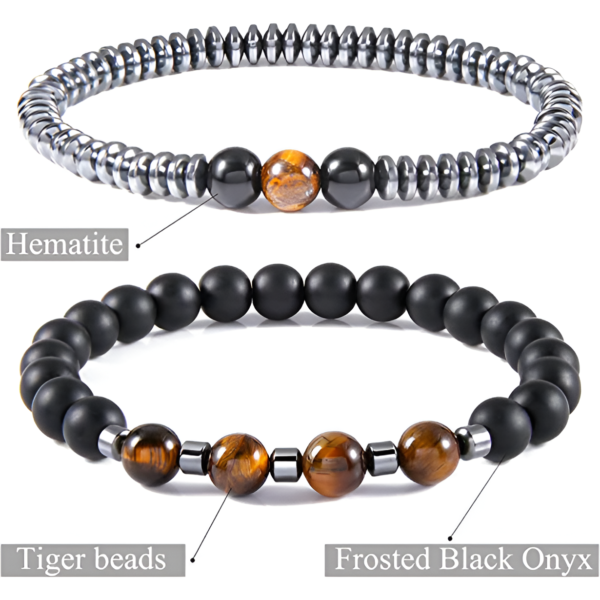 Tiger Eye Bracelet Set – Hematite, Yoga & Meditation - Image 8