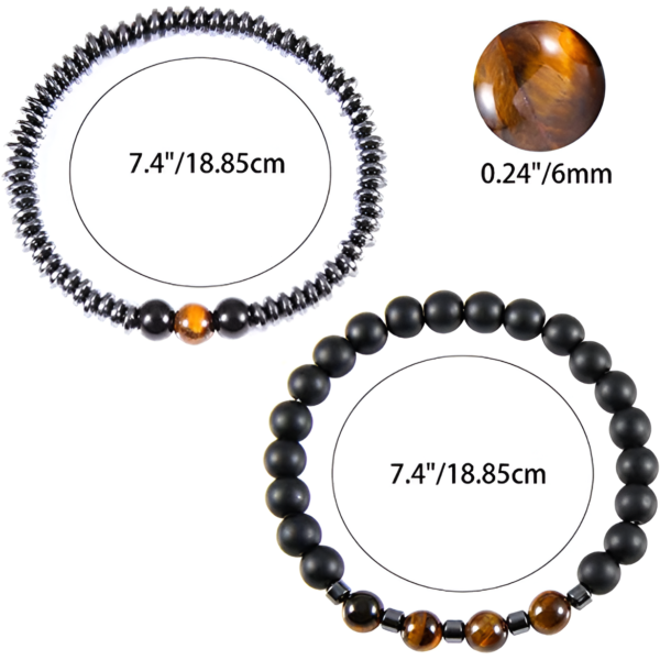 Tiger Eye Bracelet Set – Hematite, Yoga & Meditation - Image 7