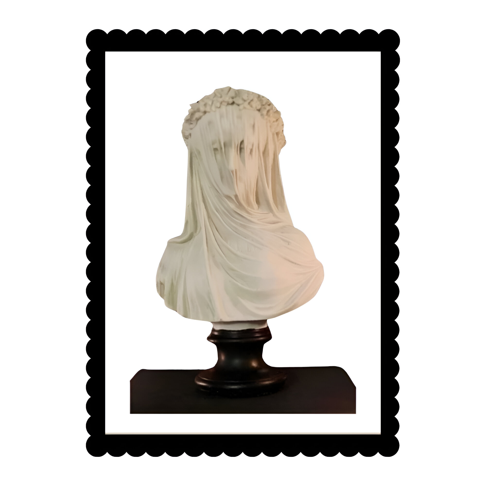 Veiled Maiden Bust Statue