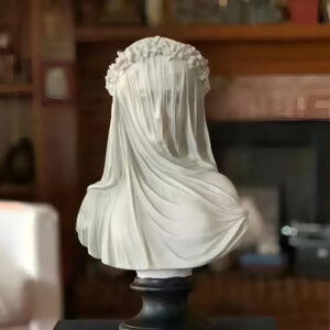 Veiled Maiden Bust Statue