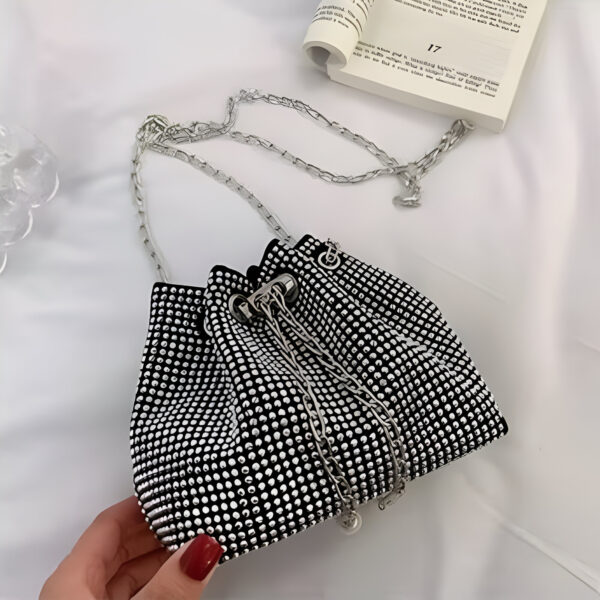 Rhinestone Evening Bag with Pearl Chain - Image 12