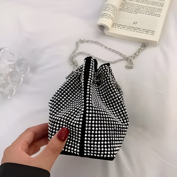 Rhinestone Evening Bag with Pearl Chain - Image 13