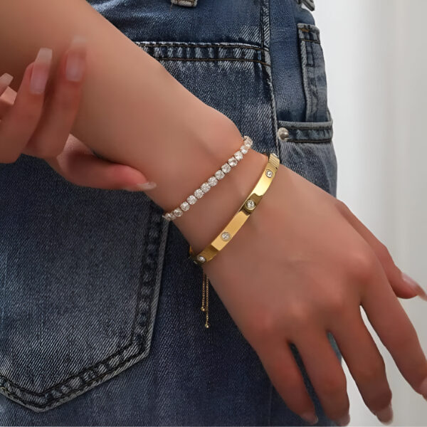 Love Dangles Bracelets Gold Set - Image 10