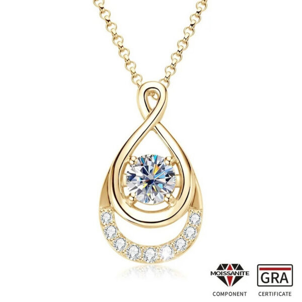 Infinity Moissanite Necklace Waterdrop Pendant - Image 2