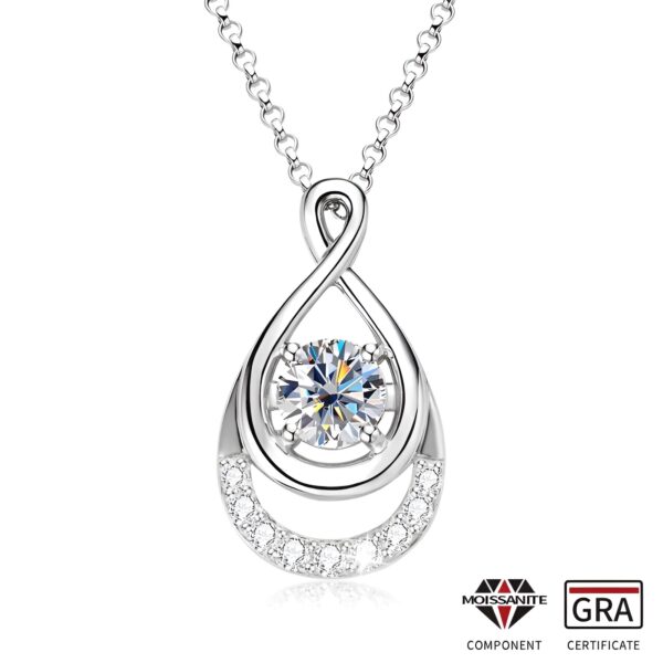 Infinity Moissanite Necklace Waterdrop Pendant - Image 3