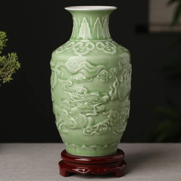Vintage Chinese Ceramic Vase Decor - Image 2