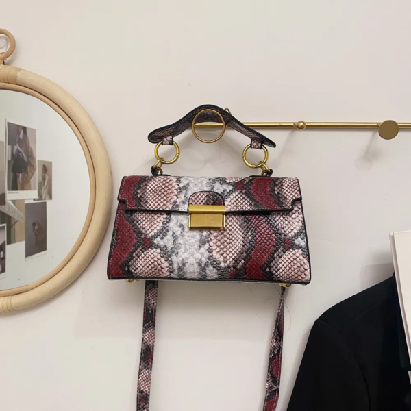 Trendy Snakeskin Crossbody Purse - Image 2