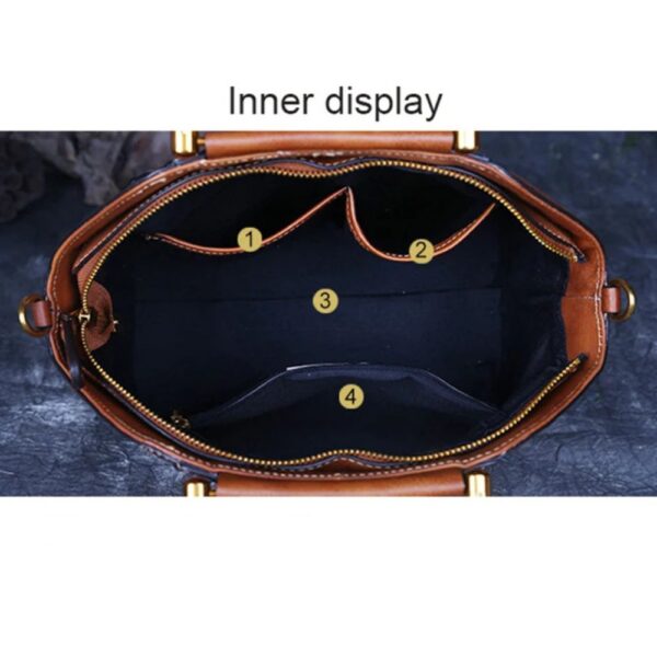 Luxury Retro Genuine Leather Handbag - Image 7