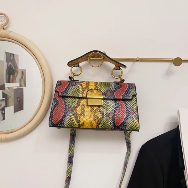 Trendy Snakeskin Crossbody Purse - Image 9