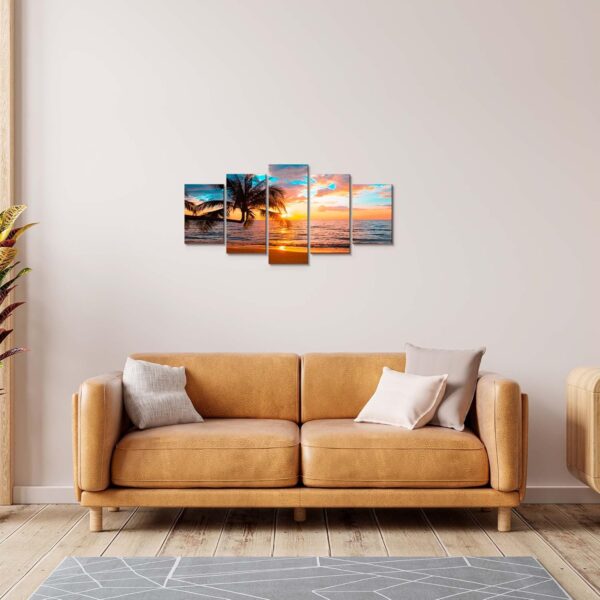 Abstract Beach Canvas Wall Art Decor Set - Image 2