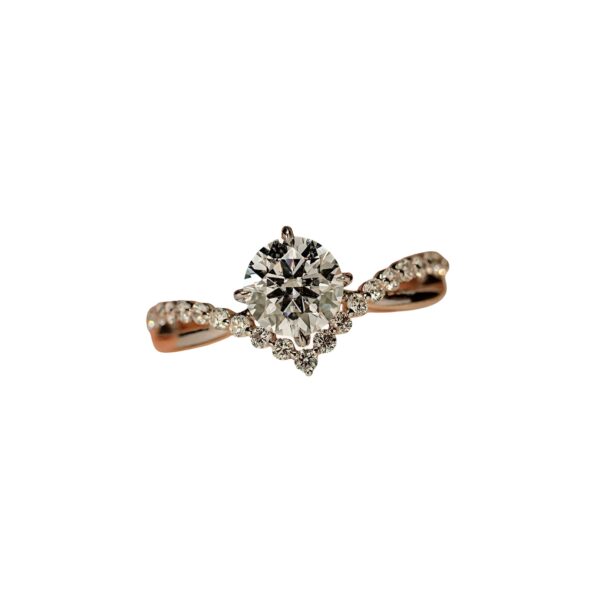 Classic Round Moissanite Ring 1ct D Color - Image 3