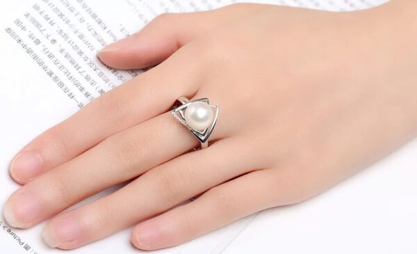 Freshwater Pearl Ring Sterling Silver - Image 3