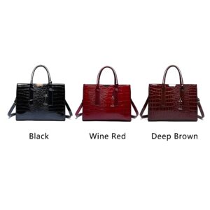Crocodile Print Tote Handbag