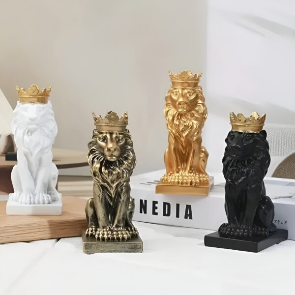Crowned Lion King Statue