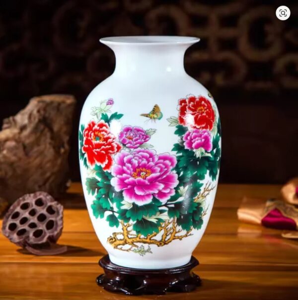 Vintage Chinese Ceramic Flower Vase - Image 5