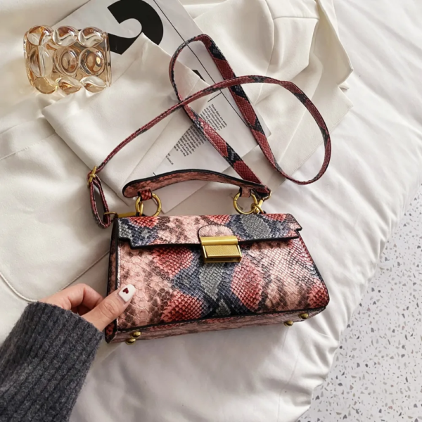 Trendy Snakeskin Crossbody Purse - Image 10
