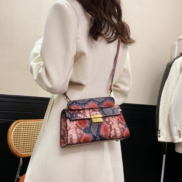 Trendy Snakeskin Crossbody Purse - Image 11
