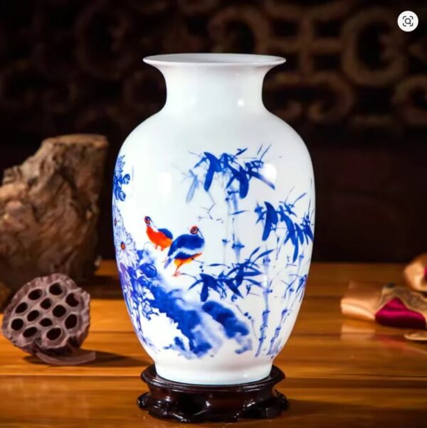 Vintage Chinese Ceramic Flower Vase - Image 7