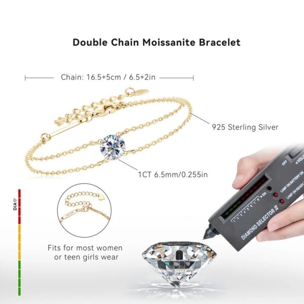 D Color Moissanite Bracelet Gift - Image 8