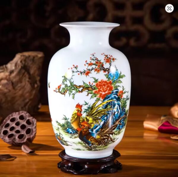 Vintage Chinese Ceramic Flower Vase - Image 13