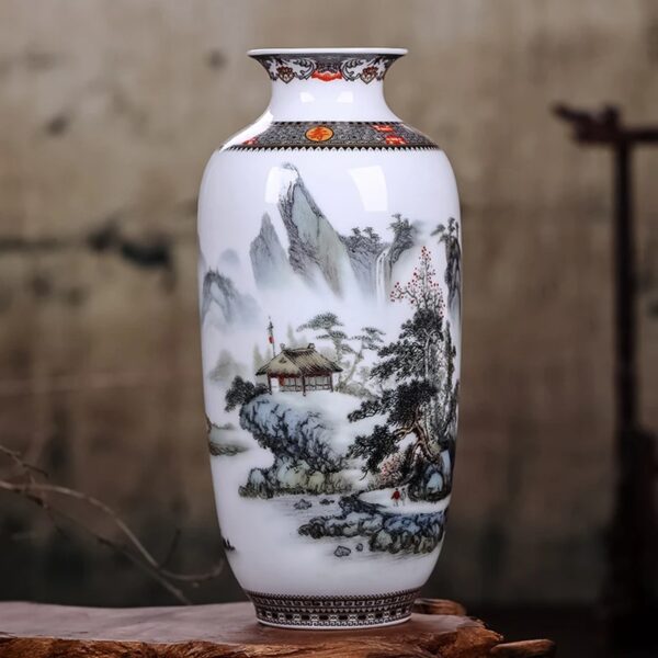 Vintage Chinese Ceramic Flower Vase - Image 16