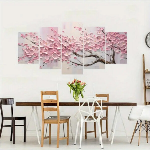 Cherry Blossom Wall Art Set – Pink Sakura Canvas Decor - Image 6
