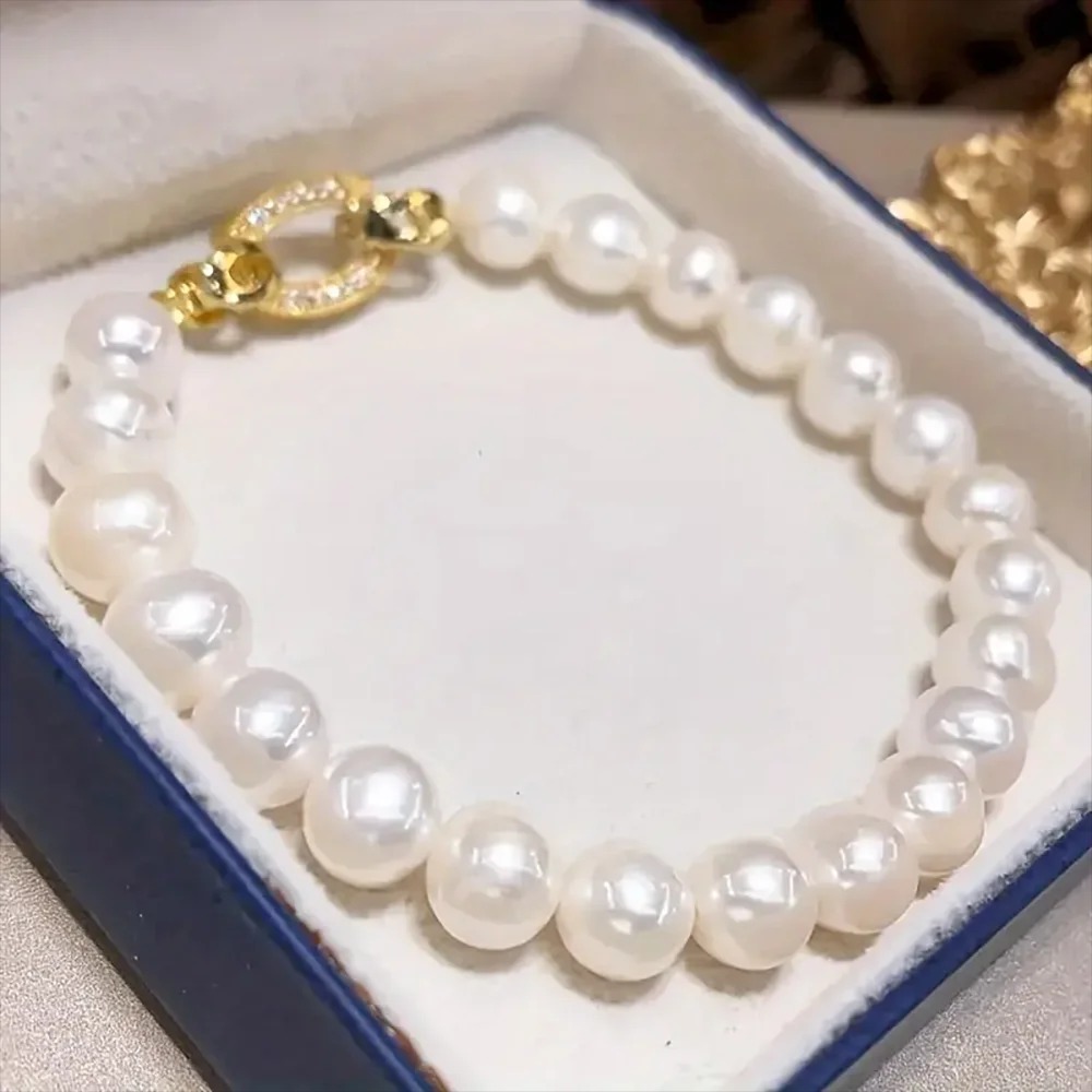Freshwater Pearl Bracelet with CZ - Image 3