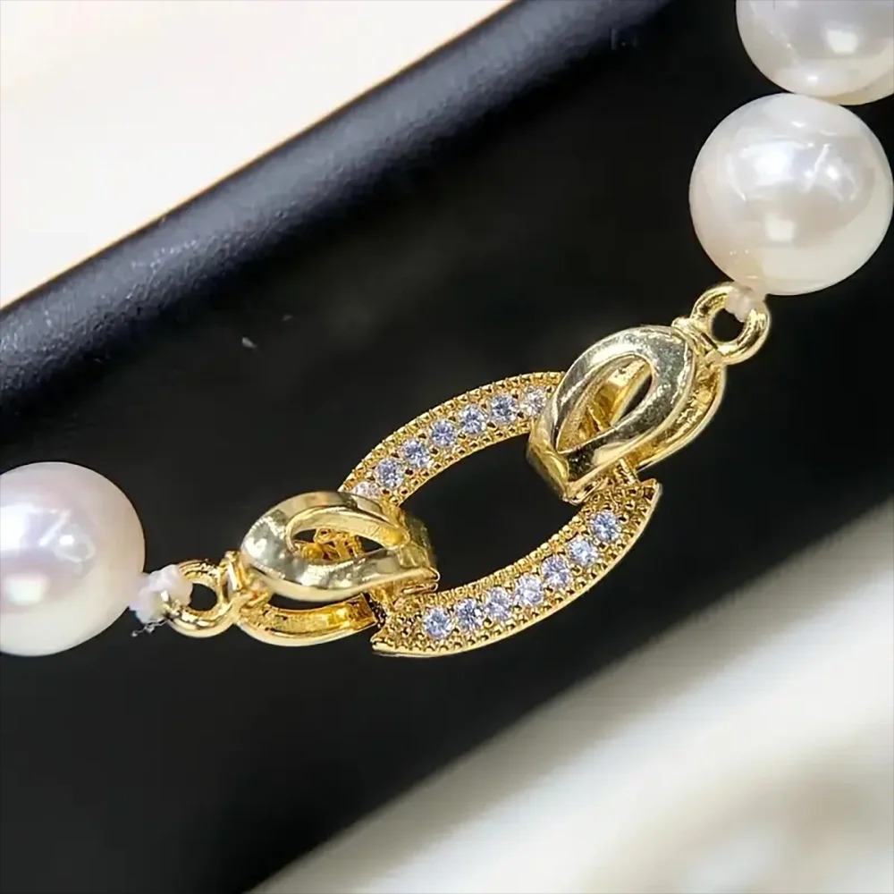 Freshwater Pearl Bracelet with CZ - Image 4