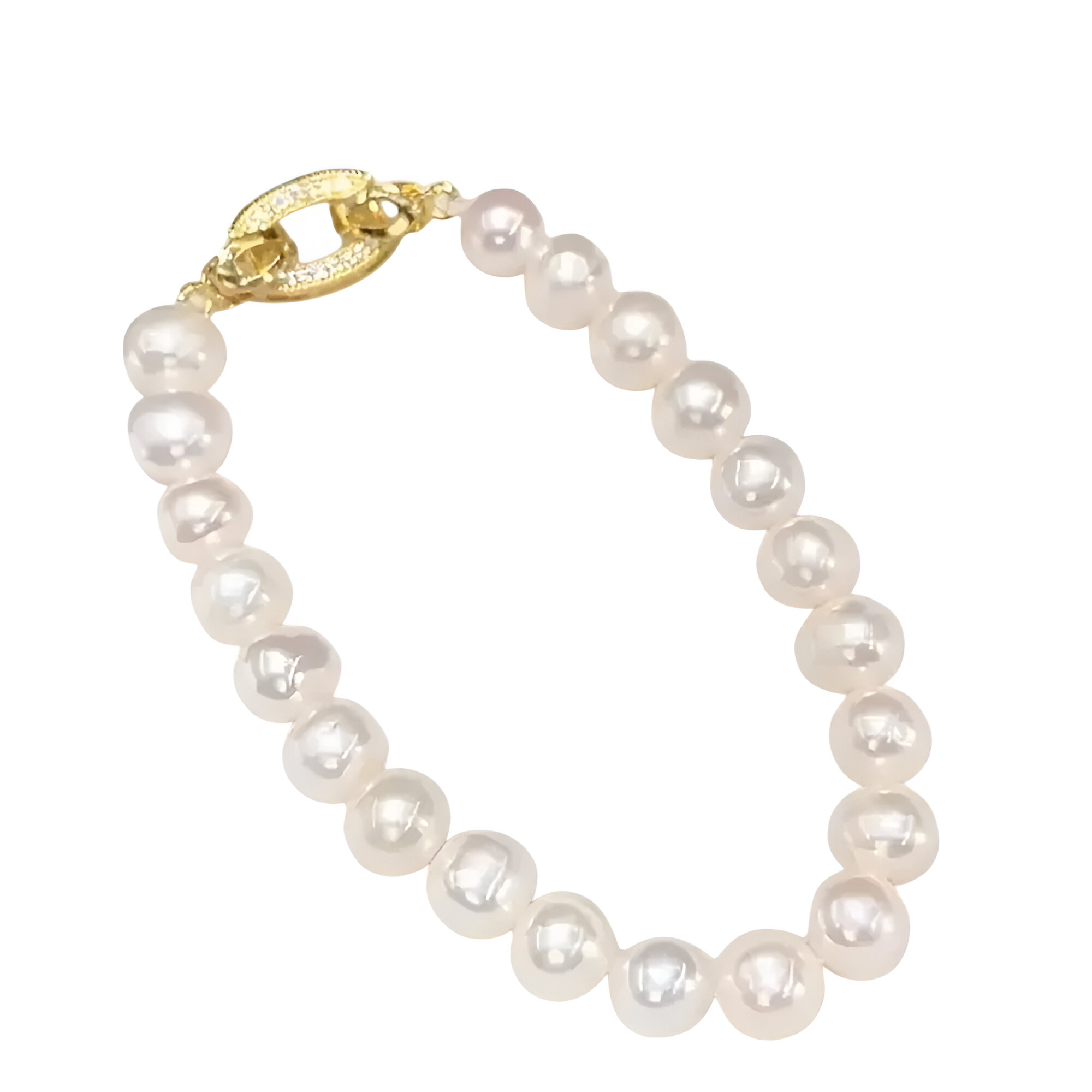 Freshwater Pearl Bracelet with CZ - Image 6