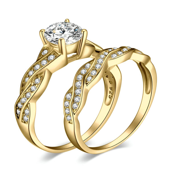 Infinity Wedding Ring Set Sterling Silver