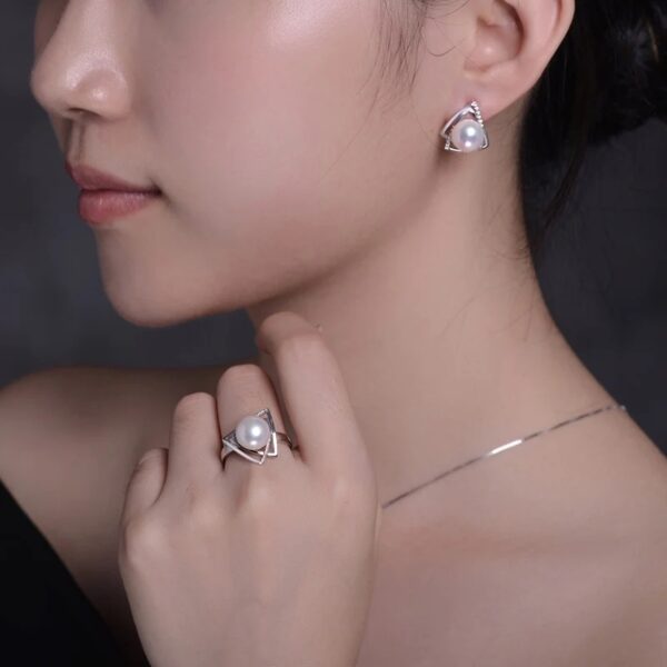 Freshwater Pearl Ring Sterling Silver - Image 5