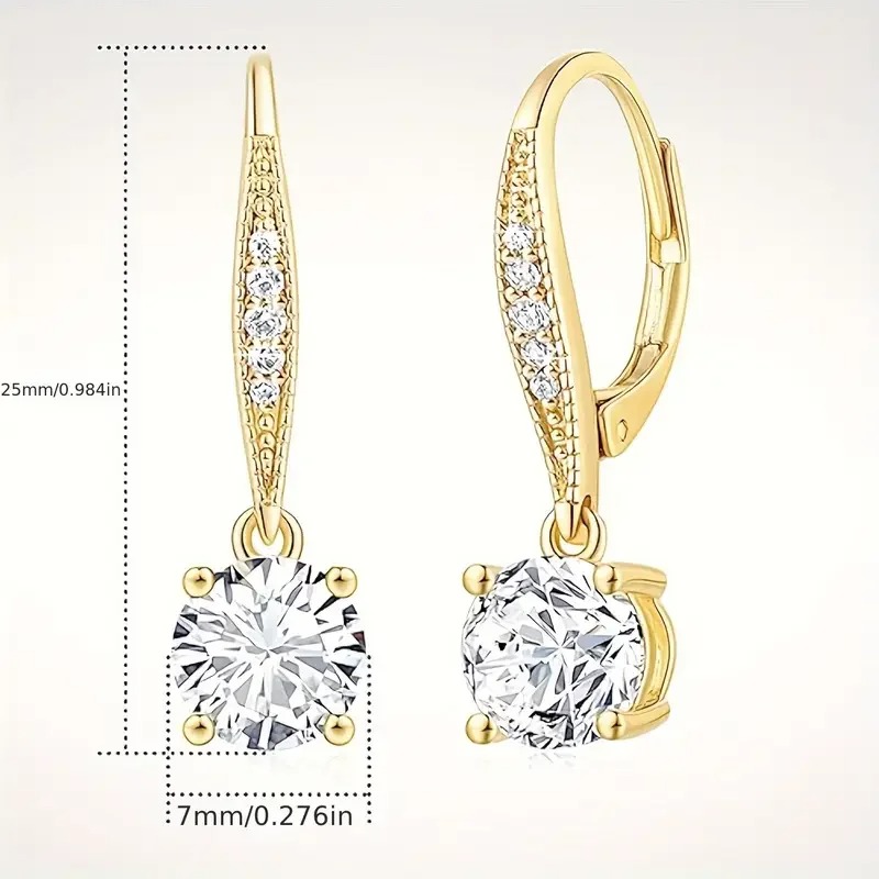 Moissanite Dangle Earrings Sparkle Elegance - Image 4