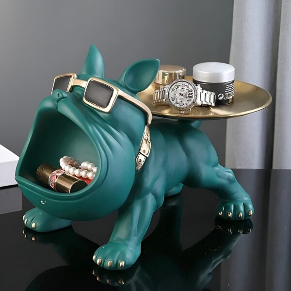 Resin French Bulldog Tray Statue - Image 2