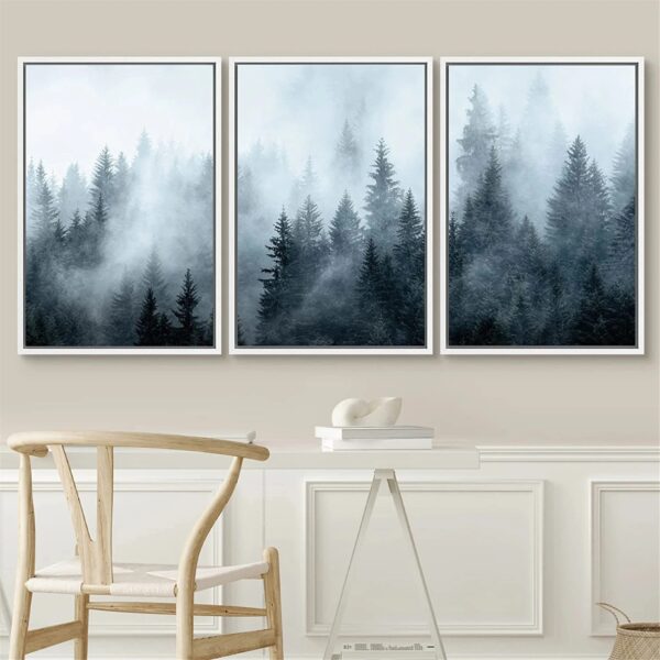 Nature Wall Art Set Misty Forest (Without Frame) - Image 2