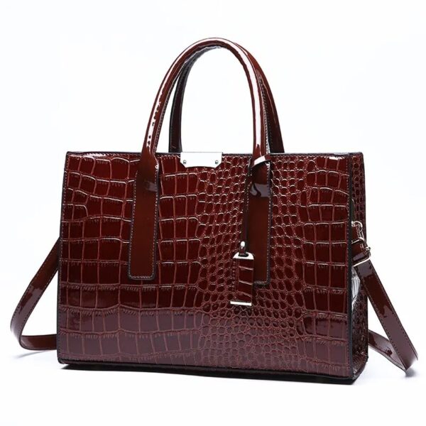 Crocodile Print Tote Handbag - Image 2