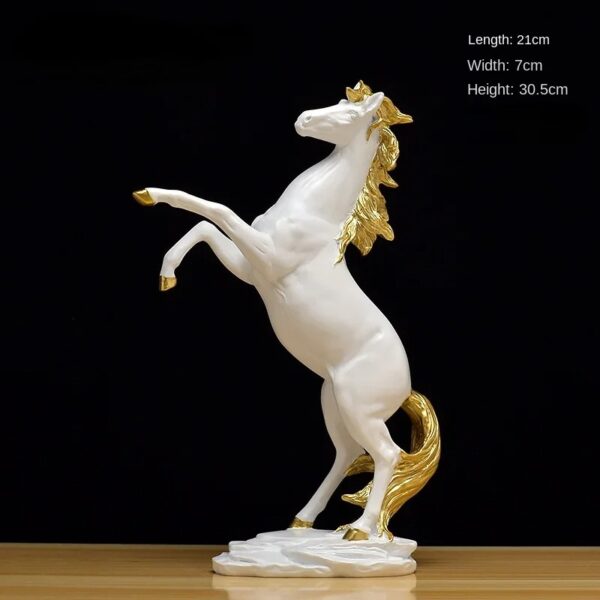 Elegant Resin Horse Sculpture Decor - Image 9